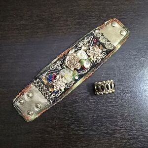 Embroidered Wristcuff & Matching Ring